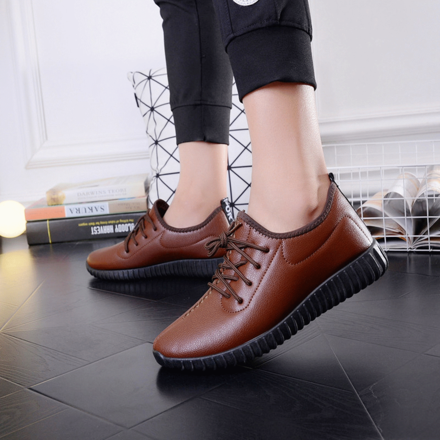 Boots - chaussures en PU ronde pour hiver - loisir - semelle caoutchouc - Ref 955232