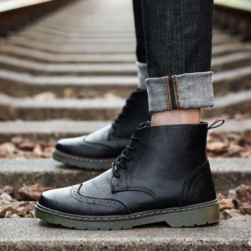 Boots - chaussures en Microfiber ronde pour hiver - tendance des jeunes - semelle caoutchouc - Ref 955248