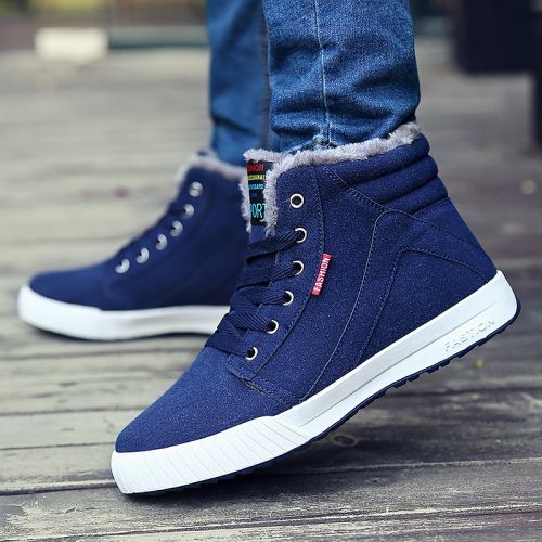 Boots - chaussures en Nubuck ronde pour hiver - loisir - semelle caoutchouc - Ref 955249