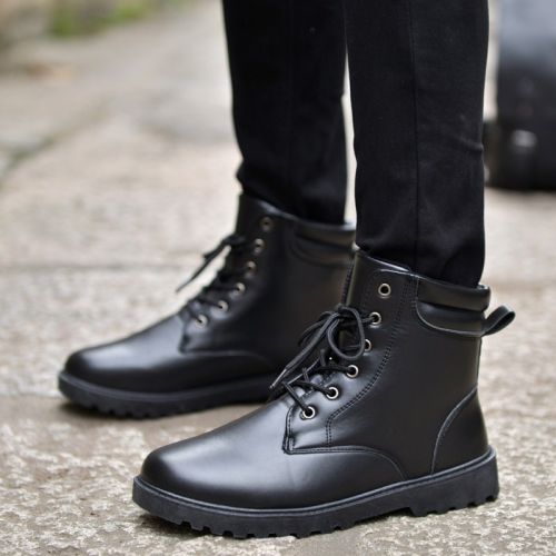 Boots - chaussures en PU ronde pour hiver - semelle caoutchouc - Ref 955306