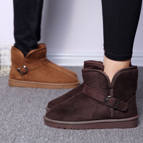 Boots - chaussures en chamois MJAMA ronde pour hiver - tendance des jeunes - semelle caoutchouc - Ref 955308