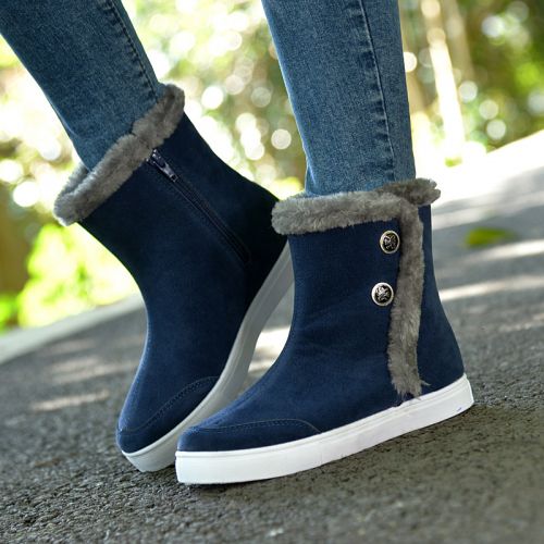Boots - chaussures en Microfiber ronde pour hiver - Angleterre - semelle caoutchouc - Ref 955310