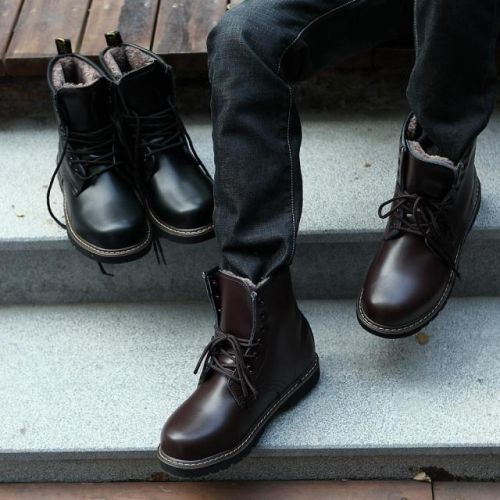 Boots - chaussures en PU ronde pour hiver - Angleterre - semelle caoutchouc - Ref 955313