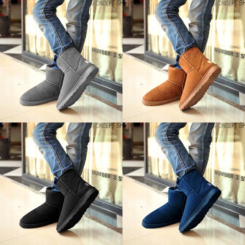 Boots - chaussures en Nubuck ronde pour hiver - tendance des jeunes - semelle caoutchouc - Ref 955321