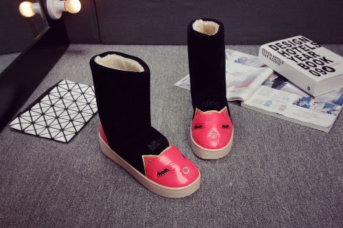 Boots - chaussures en toile ronde pour hiver - simple - semelle caoutchouc mousse EVA - Ref 955387