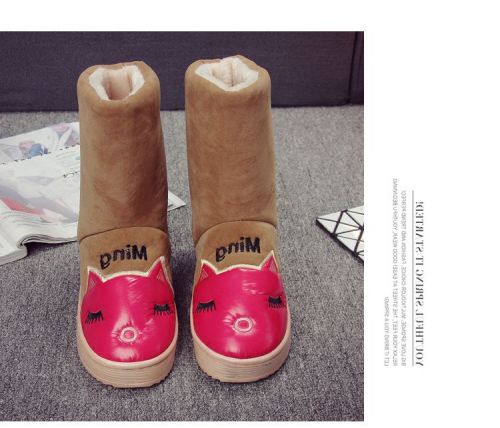 Boots - chaussures en toile ronde pour hiver - simple - semelle caoutchouc mousse EVA - Ref 955412