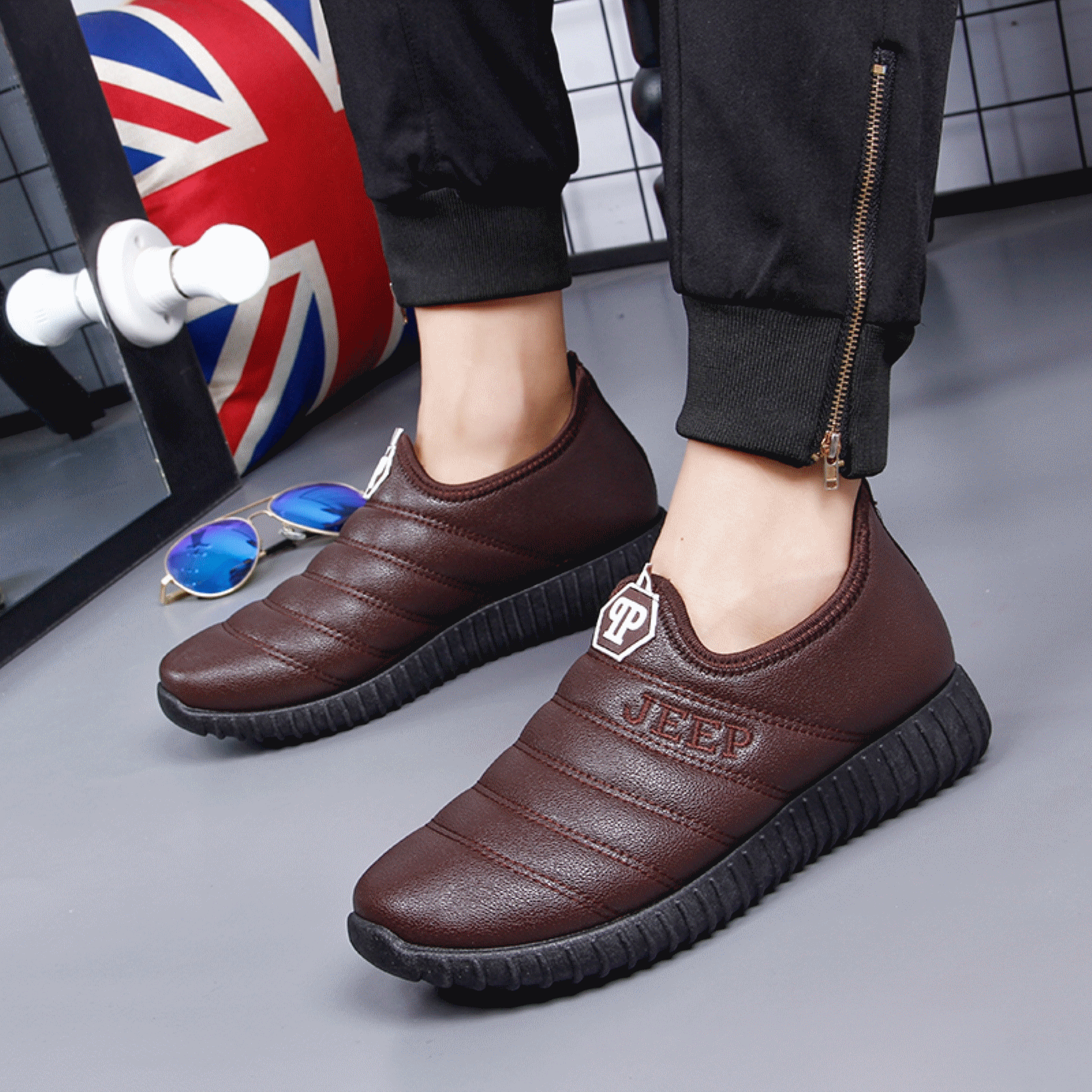 Boots - chaussures en PU ronde pour hiver - loisir - semelle caoutchouc - Ref 955449
