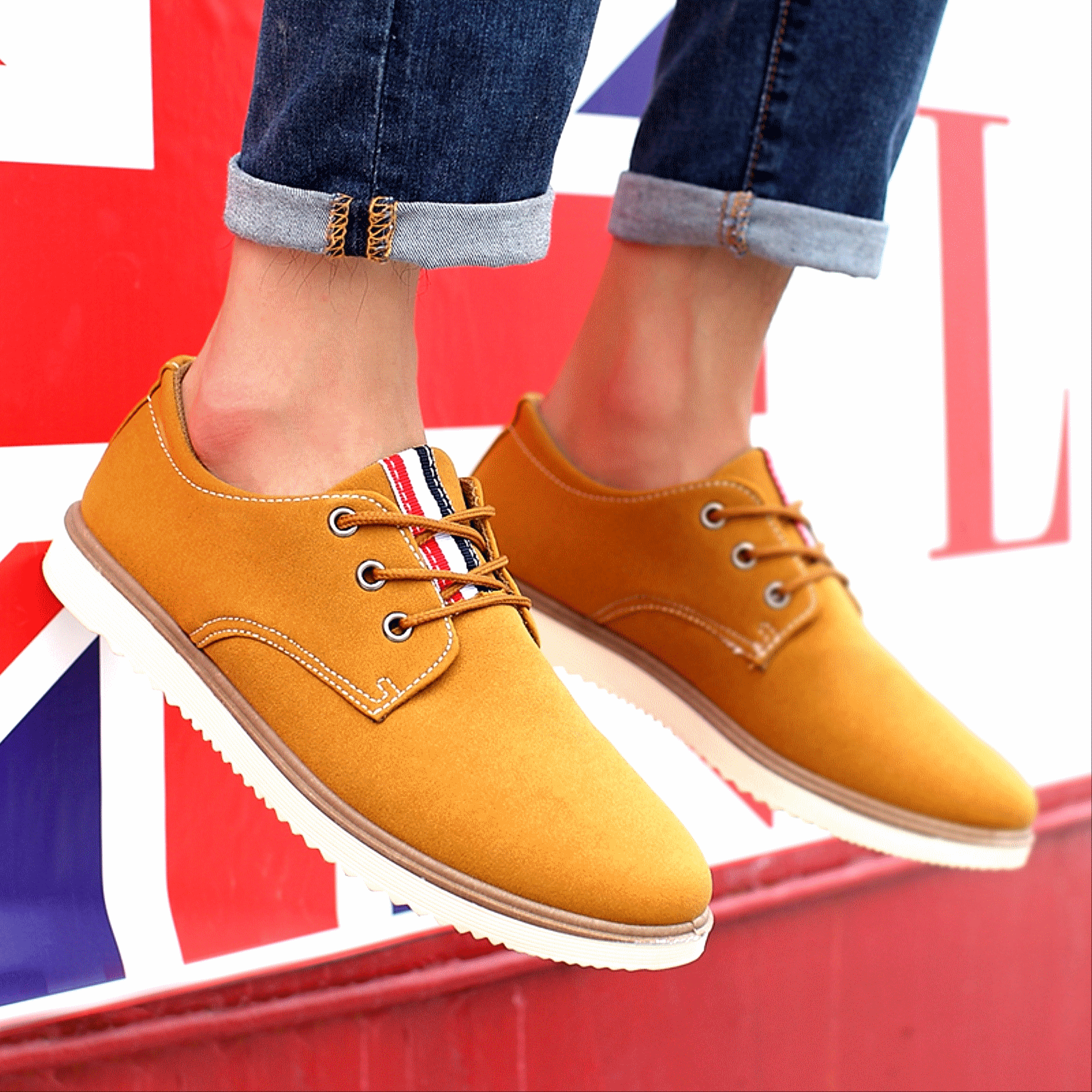 Boots - chaussures en Microfiber ronde pour printemps - Retro - semelle caoutchouc - Ref 955467
