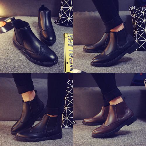 Boots - chaussures en PU ronde pour printemps - tendance des jeunes - semelle caoutchouc - Ref 955503