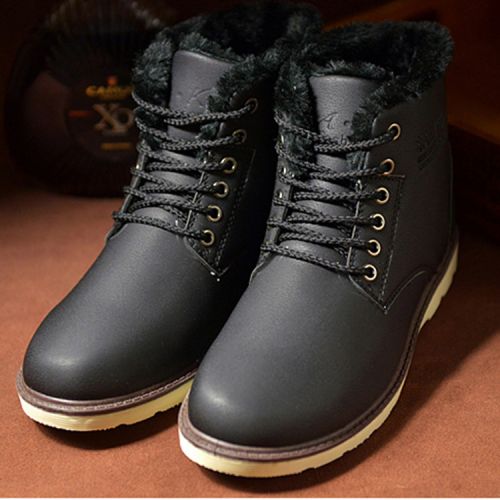 Boots - chaussures en PU ronde pour hiver - loisir - semelle caoutchouc - Ref 955582