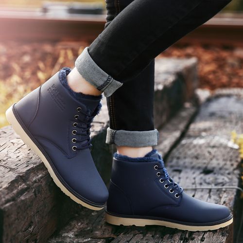 Boots - chaussures en PU ronde pour hiver - loisir - semelle caoutchouc - Ref 955619