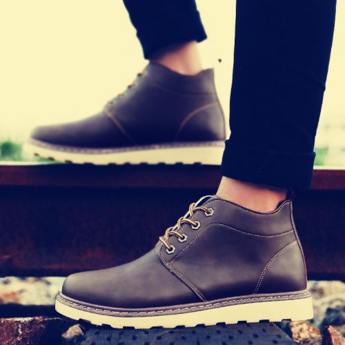 Boots - chaussures en Cuir spatial ronde pour printemps - tendance des jeunes - semelle caoutchouc - Ref 955628