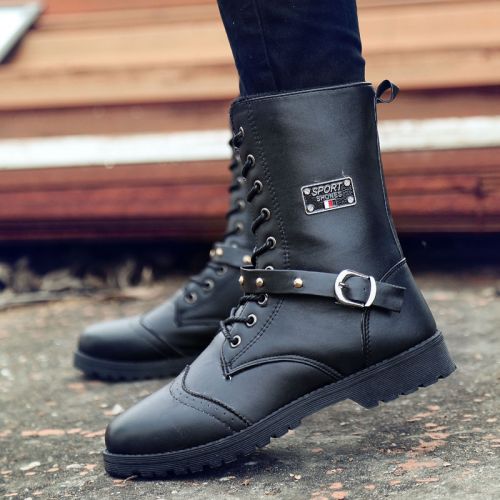 Boots - chaussures en PU ronde pour hiver - loisir - semelle caoutchouc - Ref 955629