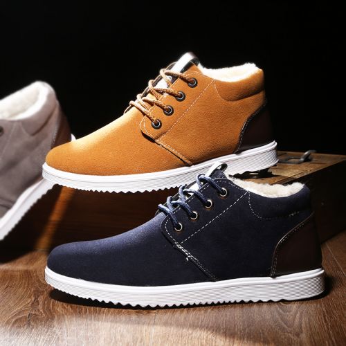 Boots - chaussures en de vache ronde pour hiver - tendance des jeunes - semelle caoutchouc - Ref 955649