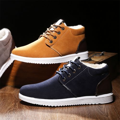 Boots - chaussures en de vache ronde pour hiver - tendance des jeunes - semelle caoutchouc - Ref 955652