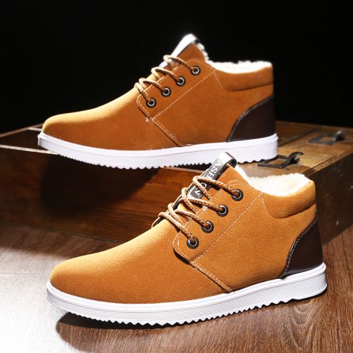 Boots - chaussures en de vache ronde pour hiver - tendance des jeunes - semelle caoutchouc - Ref 955653