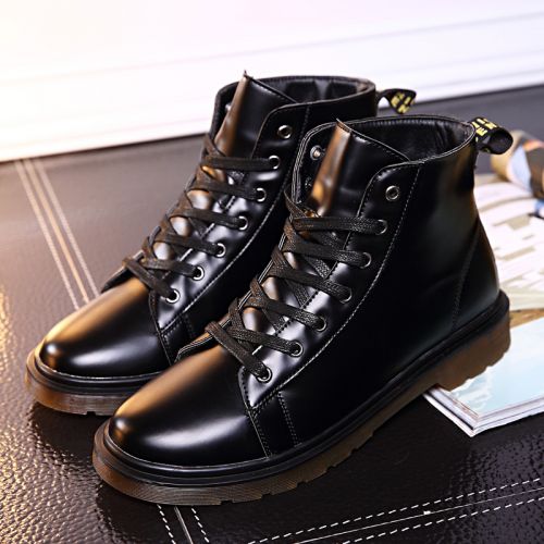 Boots - chaussures en PU ronde - tendance des jeunes - semelle caoutchouc - Ref 955746