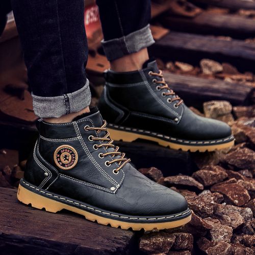 Boots - chaussures en PU ronde pour printemps - loisir - semelle caoutchouc - Ref 955749