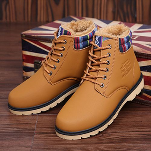 Boots - chaussures en PU ronde pour hiver - tendance des jeunes - semelle caoutchouc - Ref 955829