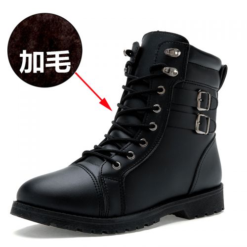 Boots - chaussures en Microfiber ronde pour hiver - loisir - semelle caoutchouc - Ref 955853