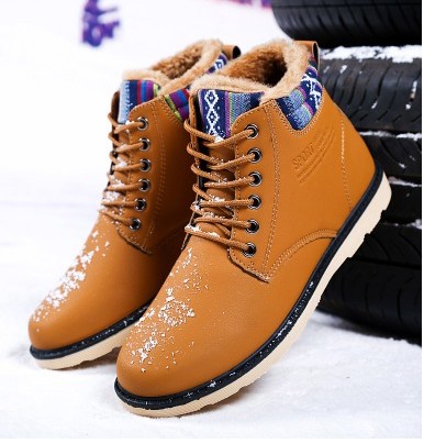 Boots - chaussures en PU ronde pour hiver - loisir - semelle caoutchouc - Ref 955858