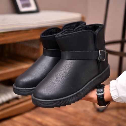 Boots - chaussures en Microfiber ronde pour hiver - tendance des jeunes - semelle caoutchouc - Ref 955873
