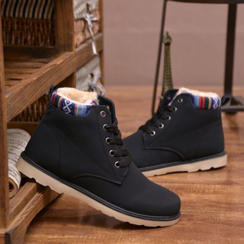 Boots - chaussures en Haute mercerisé ronde pour hiver - tendance des jeunes - semelle caoutchouc - Ref 955891