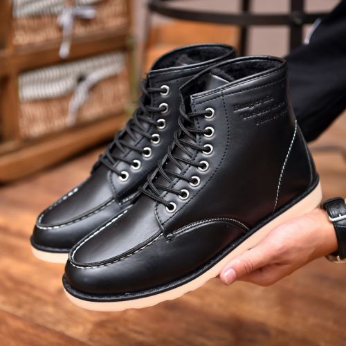 Boots - chaussures en PU ronde pour hiver - tendance des jeunes - semelle caoutchouc - Ref 955892