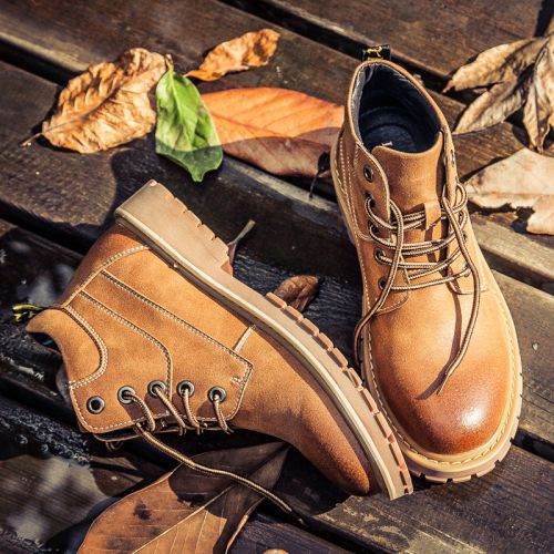 Boots - chaussures en Microfiber ronde pour printemps - loisir - semelle caoutchouc - Ref 955971