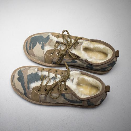 Boots - chaussures en de vache ronde pour hiver - loisir - semelle caoutchouc - Ref 955975