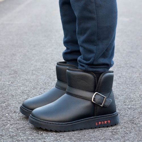 Boots - chaussures en Cuir spatial ronde pour hiver - loisir - semelle mousse de caoutchouc - Ref 955977