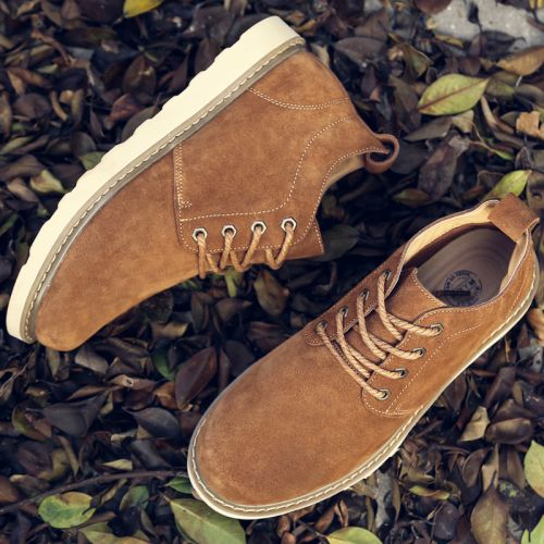 Boots - chaussures en de vache ronde pour printemps - loisir - semelle caoutchouc - Ref 955980