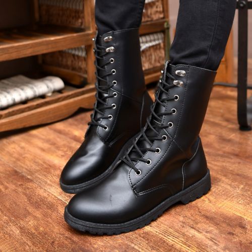 Boots - chaussures en Microfiber ronde pour printemps - loisir - semelle caoutchouc - Ref 955989