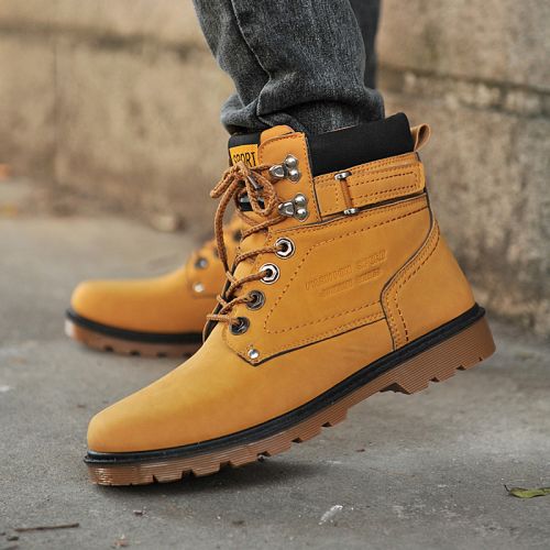 Boots - chaussures en Une variété de matériaux épissure ronde pour printemps - Angleterre - semelle TPR - Ref 955993