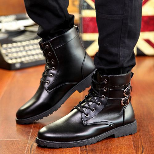 Boots - chaussures en PU ronde pour printemps - loisir - semelle caoutchouc - Ref 956000