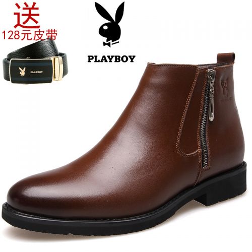 Boots - chaussures en Première couche de cuir, En plus de de vache, PLAYBOY pointu pour hiver - Angleterre - semelle cao