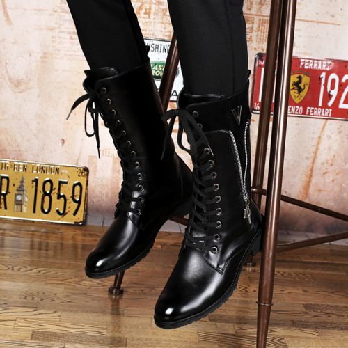 Boots - chaussures en Microfiber pointu pour hiver - semelle caoutchouc - Ref 956004