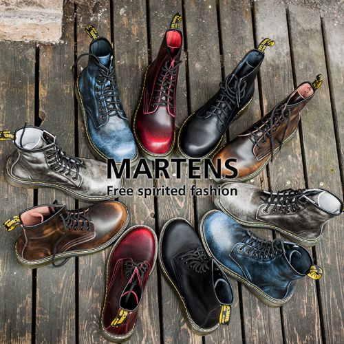 Boots - chaussures en plancher de cuir, En plus de de vache, ronde pour hiver - tendance des jeunes - semelle caoutchouc