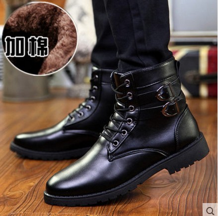 Boots - chaussures en PU ronde pour hiver - loisir - semelle caoutchouc - Ref 956030