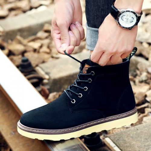 Boots - chaussures en Nubuck EUORIUM ronde pour hiver - tendance des jeunes - semelle caoutchouc - Ref 956042