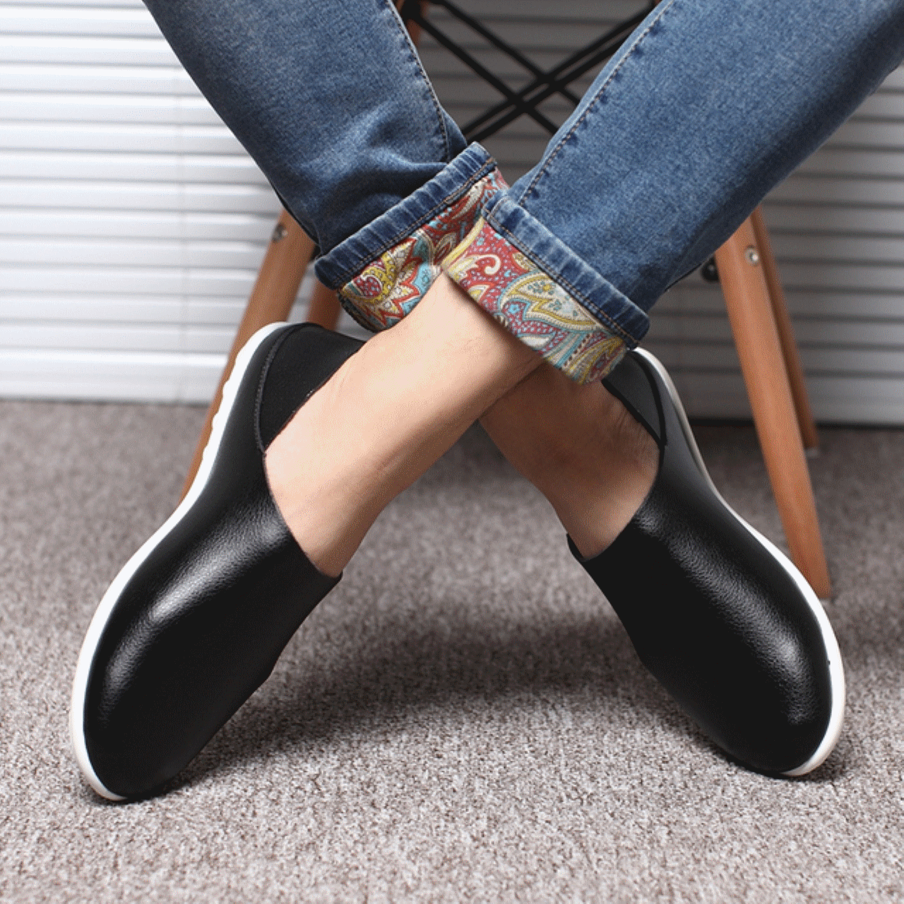 Boots - chaussures en PU ronde pour hiver - loisir - semelle PVC - Ref 956070