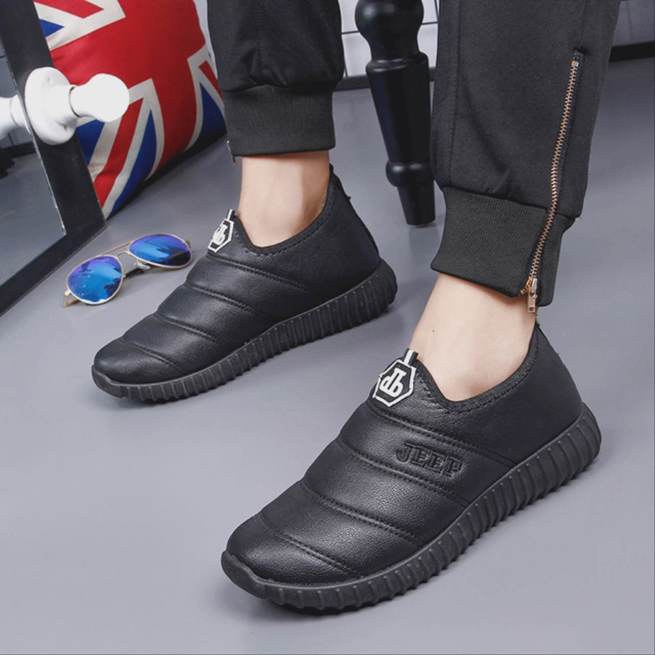 Boots - chaussures en PU ronde pour hiver - loisir - semelle caoutchouc - Ref 956075
