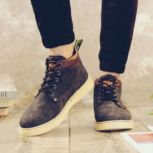 Boots - chaussures en PU ronde pour hiver - tendance des jeunes - semelle caoutchouc - Ref 956078