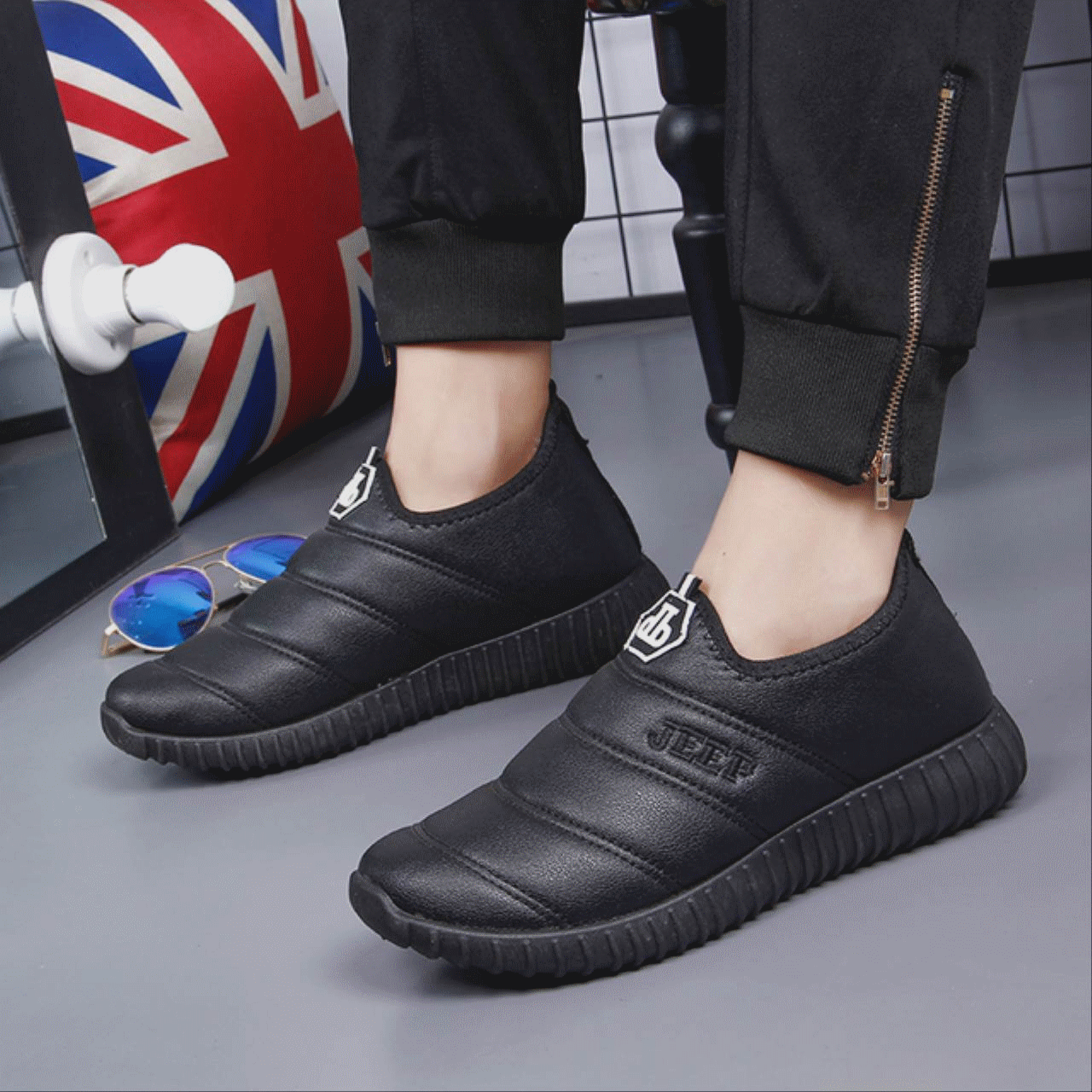 Boots - chaussures en PU ronde pour hiver - loisir - semelle caoutchouc - Ref 956084