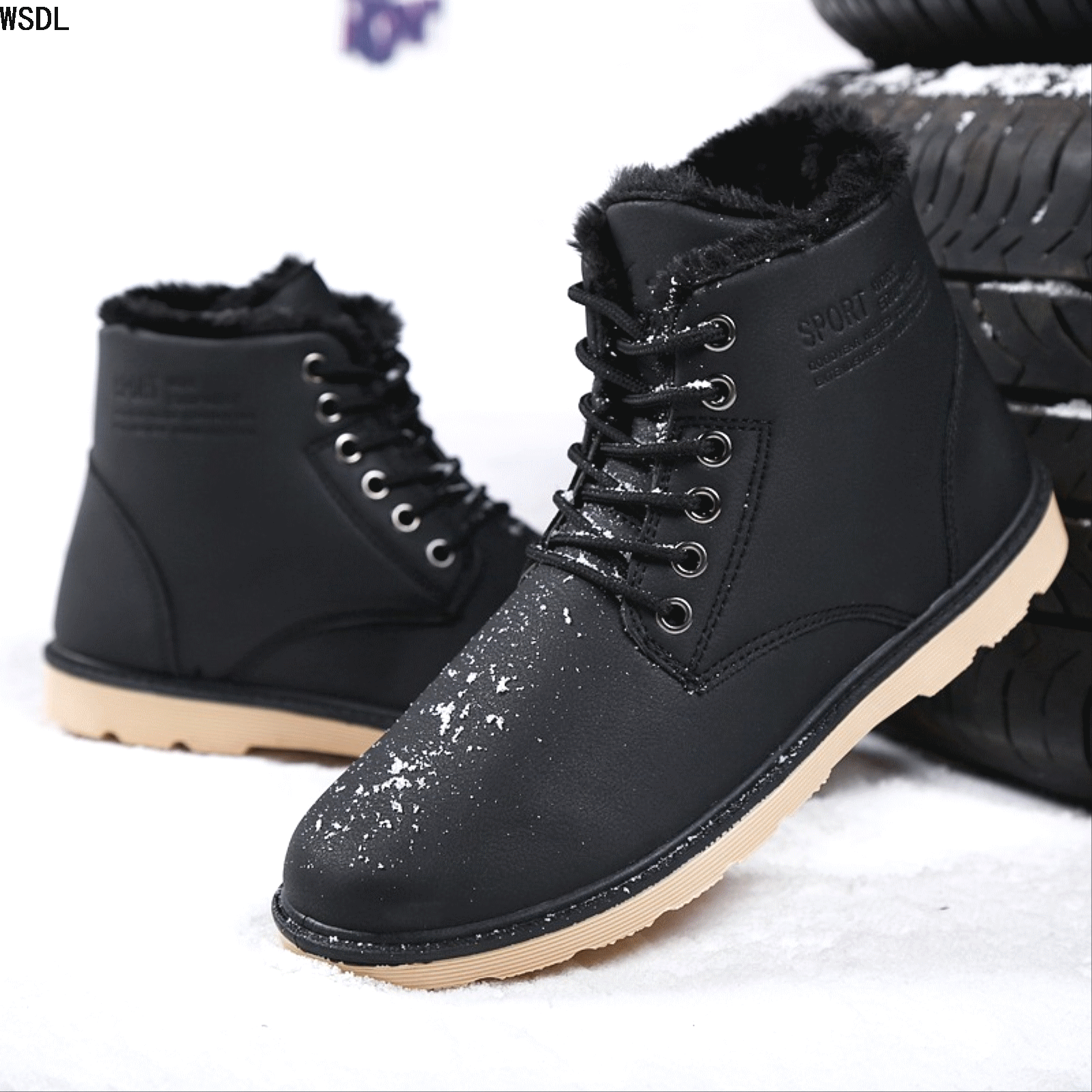 Boots - chaussures en PU ronde pour hiver - loisir - Ref 956100