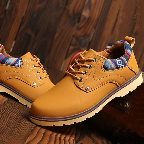 Boots - chaussures en Une variété de matériaux épissure ronde pour printemps - Angleterre - semelle caoutchouc - Ref 956121