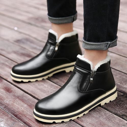 Boots - chaussures en Microfiber ronde pour hiver - Angleterre - semelle caoutchouc - Ref 956141