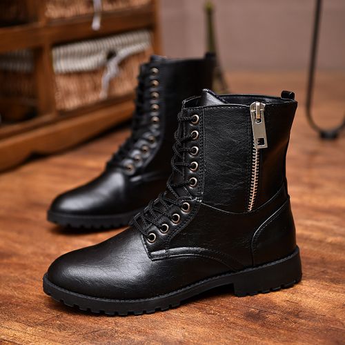 Boots - chaussures en Microfiber ronde pour printemps - Angleterre - semelle caoutchouc - Ref 956150