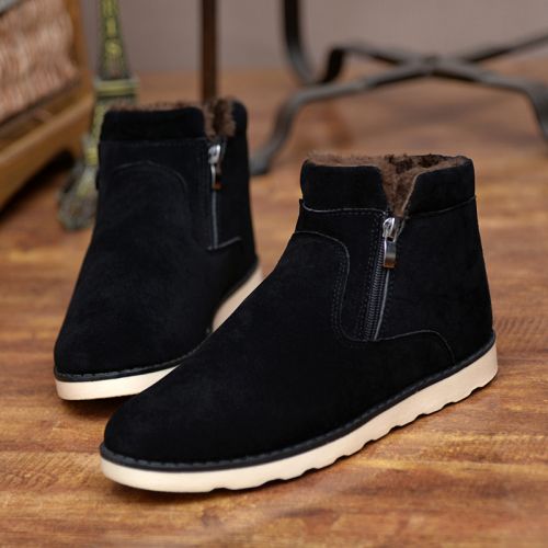 Boots - chaussures en Nubuck ronde pour printemps - semelle caoutchouc - Ref 956152