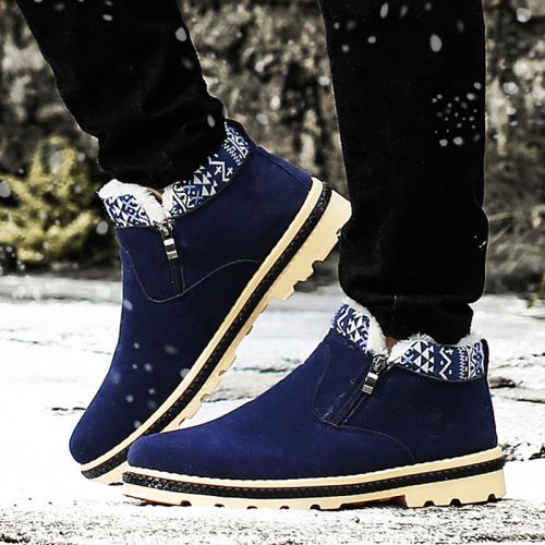 Boots - chaussures en Nubuck ronde pour hiver - semelle caoutchouc - Ref 956159